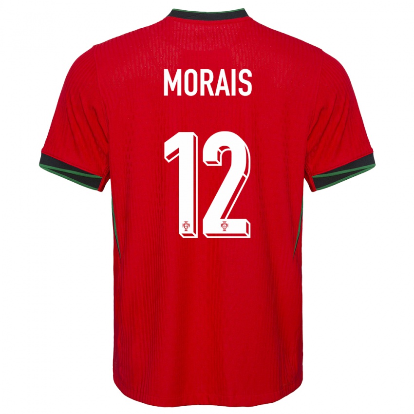 Homem Camisola Portugal Patricia Morais #12 Vermelho Principal 24-26 Camisa Brasil