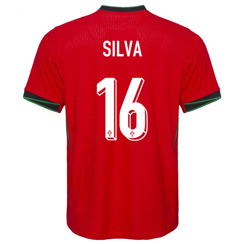 Homem Camisola Portugal Diana Silva #16 Vermelho Principal 24-26 Camisa Brasil