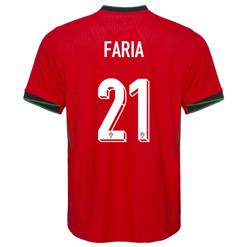Homem Camisola Portugal Andreia Faria #21 Vermelho Principal 24-26 Camisa Brasil