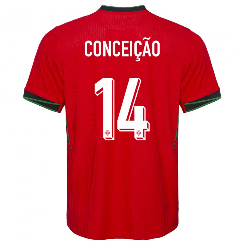 Homem Camisola Portugal Rodrigo Conceicao #14 Vermelho Principal 24-26 Camisa Brasil