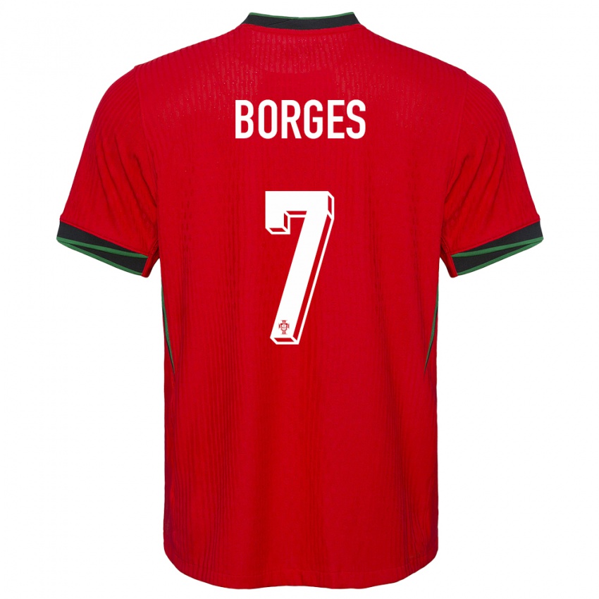 Homem Camisola Portugal Carlos Borges #7 Vermelho Principal 24-26 Camisa Brasil