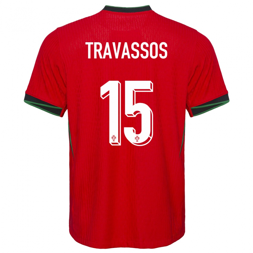 Homem Camisola Portugal Diogo Travassos #15 Vermelho Principal 24-26 Camisa Brasil