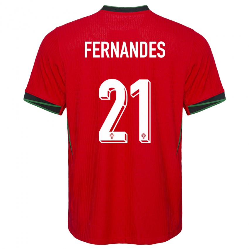 Homem Camisola Portugal Mateus Fernandes #21 Vermelho Principal 24-26 Camisa Brasil