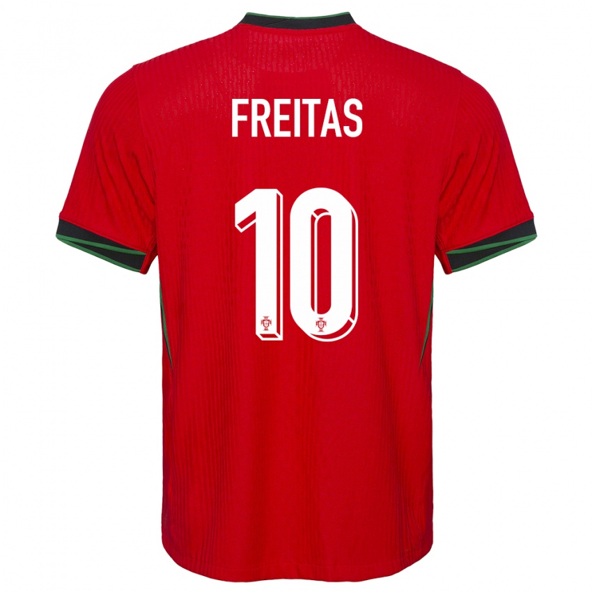 Homem Camisola Portugal Tiago Freitas #10 Vermelho Principal 24-26 Camisa Brasil