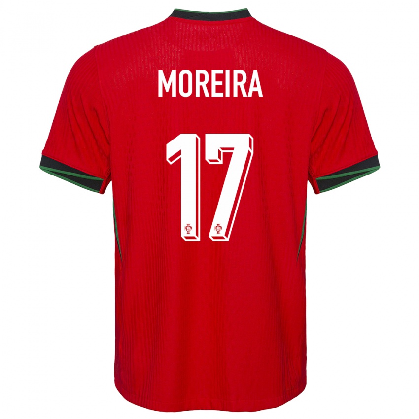Homem Camisola Portugal Goncalo Moreira #17 Vermelho Principal 24-26 Camisa Brasil