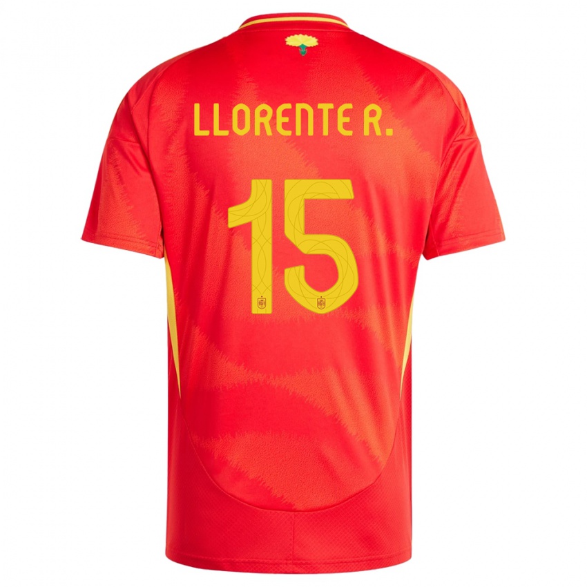 Homem Camisola Espanha Diego Llorente #15 Vermelho Principal 24-26 Camisa Brasil