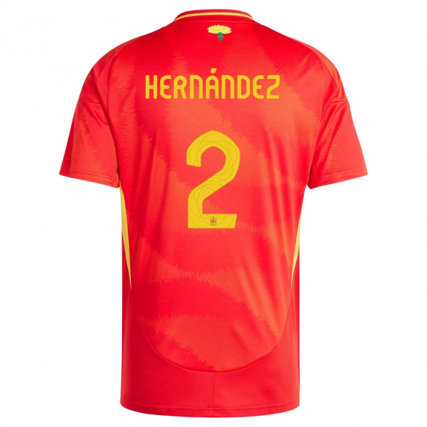 Homem Camisola Espanha Oihane Hernandez #2 Vermelho Principal 24-26 Camisa Brasil