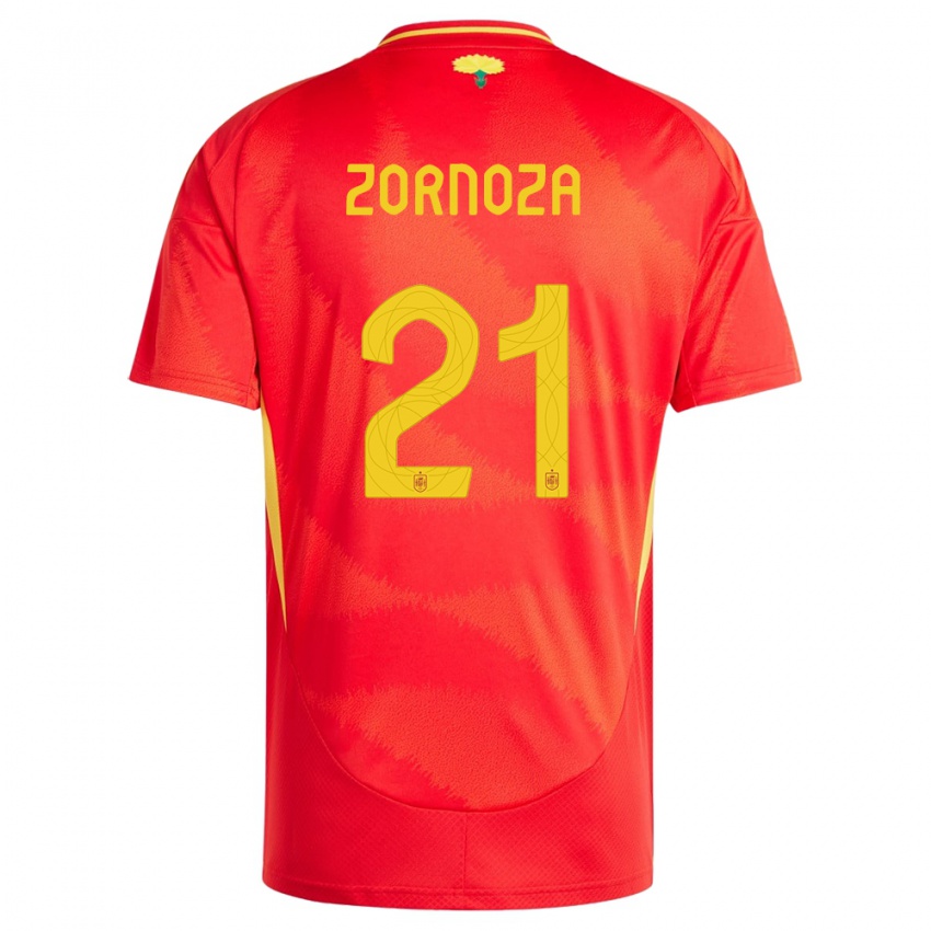Homem Camisola Espanha Claudia Zornoza #21 Vermelho Principal 24-26 Camisa Brasil