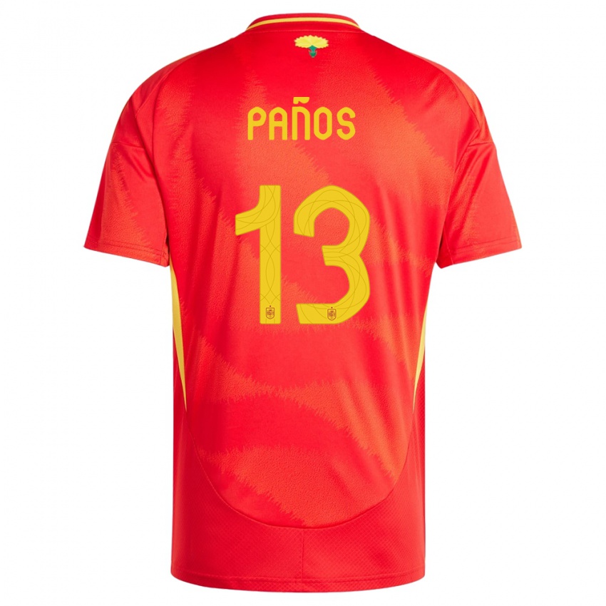 Homem Camisola Espanha Sandra Panos #13 Vermelho Principal 24-26 Camisa Brasil