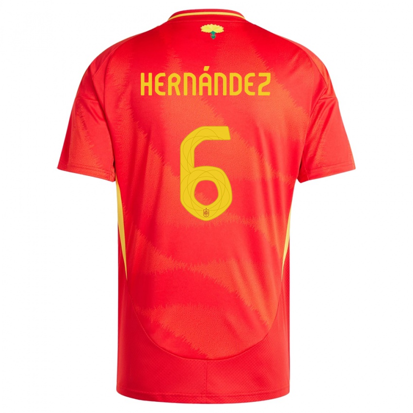 Homem Camisola Espanha Gerard Hernandez #6 Vermelho Principal 24-26 Camisa Brasil