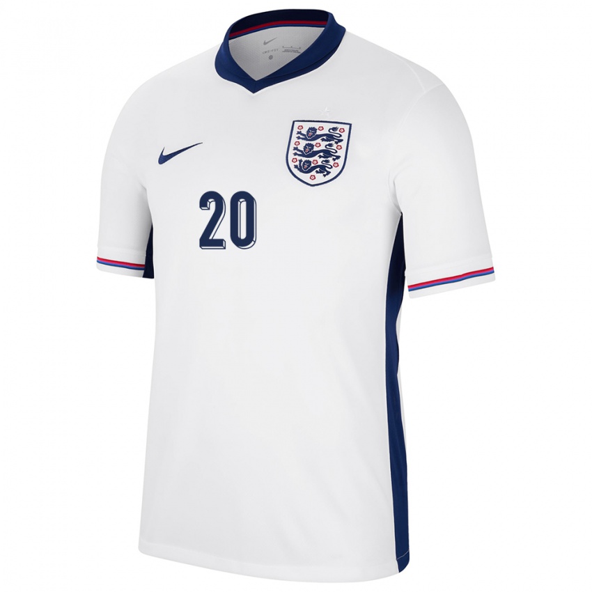 Homem Camisola Inglaterra Jarrod Bowen #20 Branco Principal 24-26 Camisa Brasil