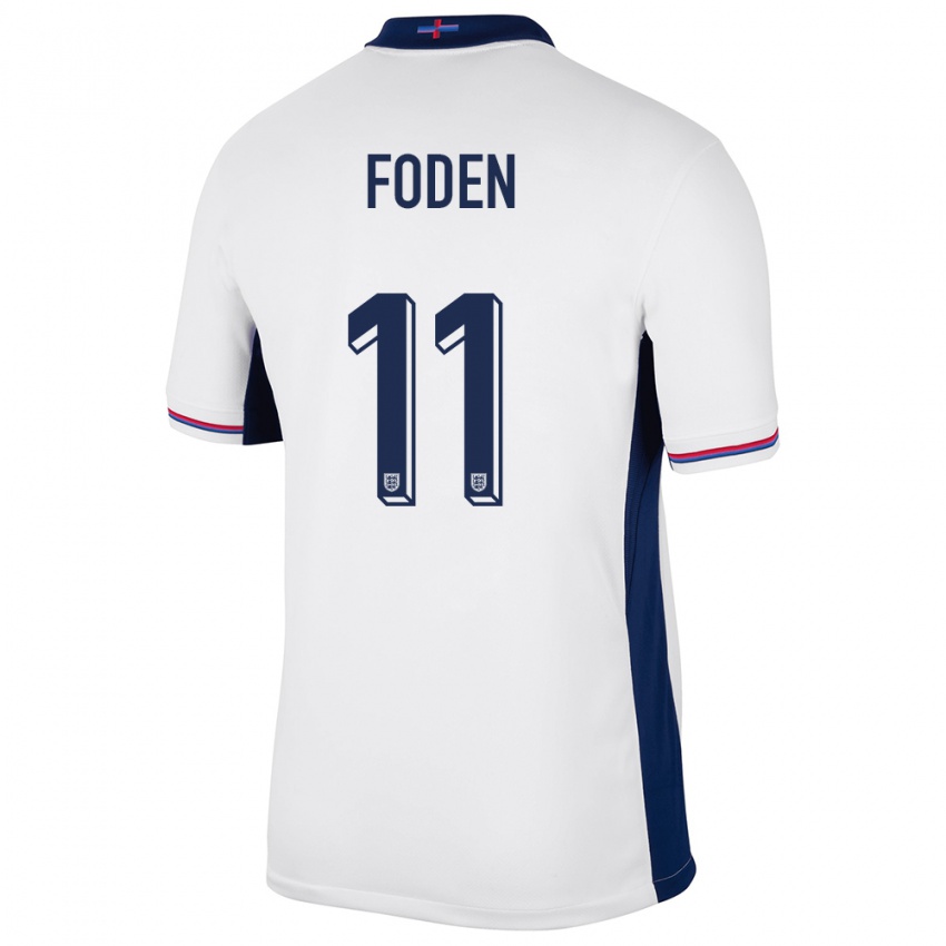 Homem Camisola Inglaterra Phil Foden #11 Branco Principal 24-26 Camisa Brasil