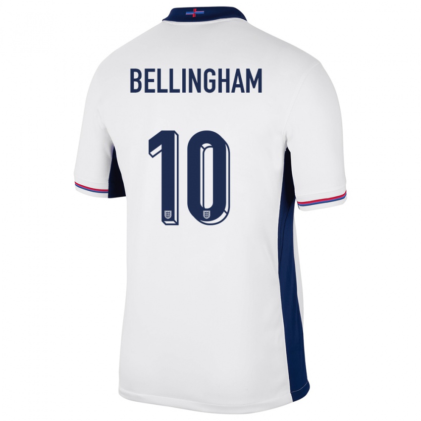 Homem Camisola Inglaterra Jude Bellingham #10 Branco Principal 24-26 Camisa Brasil