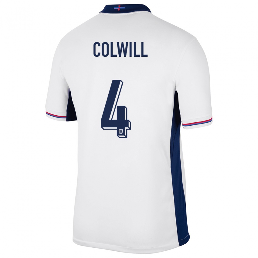 Homem Camisola Inglaterra Levi Colwill #4 Branco Principal 24-26 Camisa Brasil