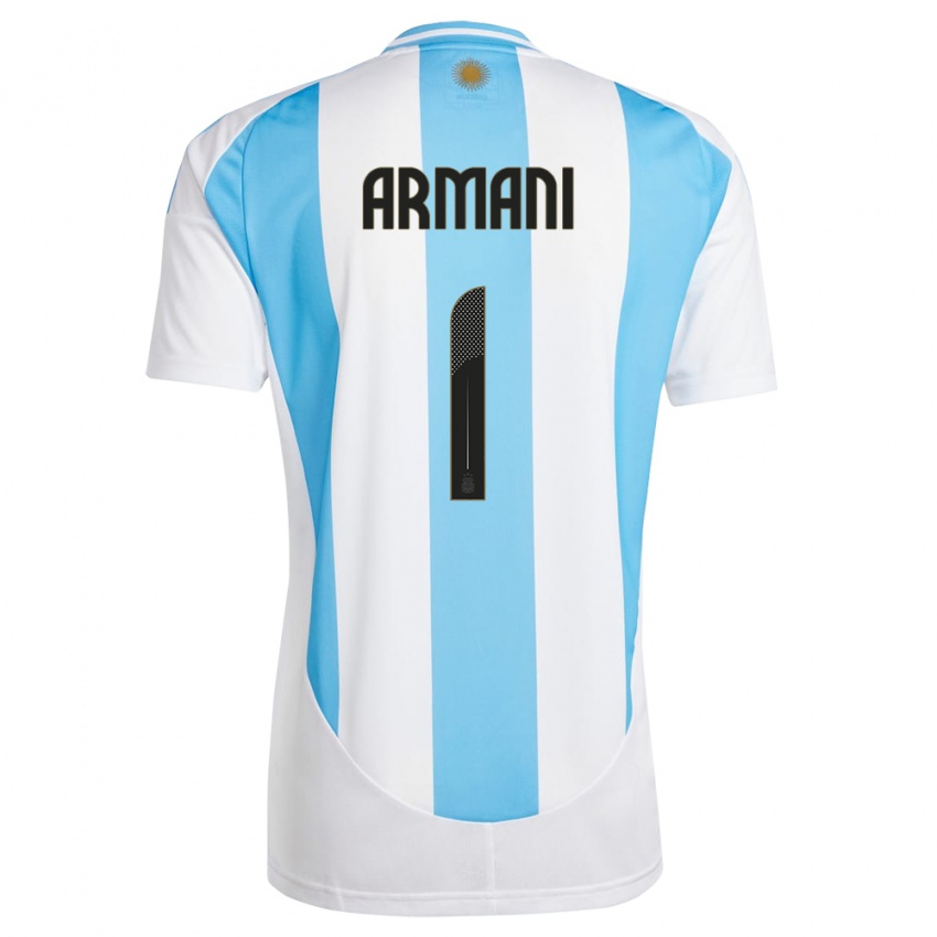 Homem Camisola Argentina Franco Armani #1 Branco Azul Principal 24-26 Camisa Brasil