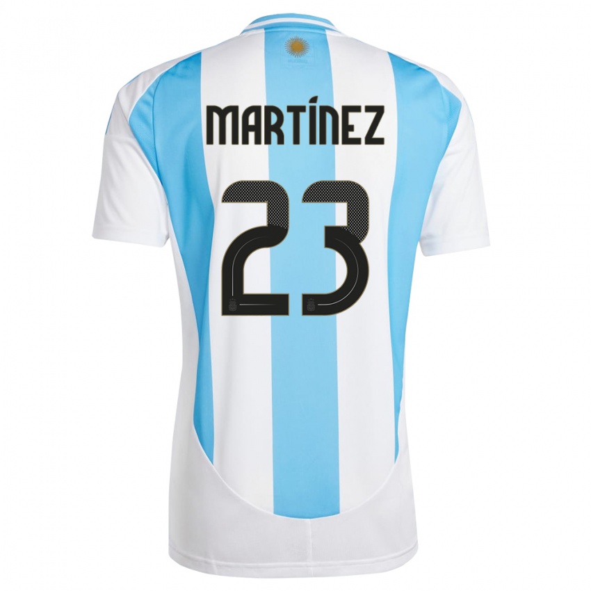 Homem Camisola Argentina Emiliano Martinez #23 Branco Azul Principal 24-26 Camisa Brasil