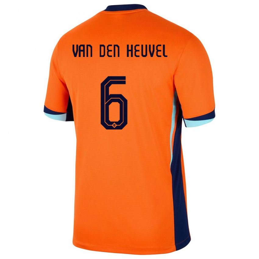 Homem Camisola Países Baixos Tim Van Den Heuvel #6 Laranja Principal 24-26 Camisa Brasil