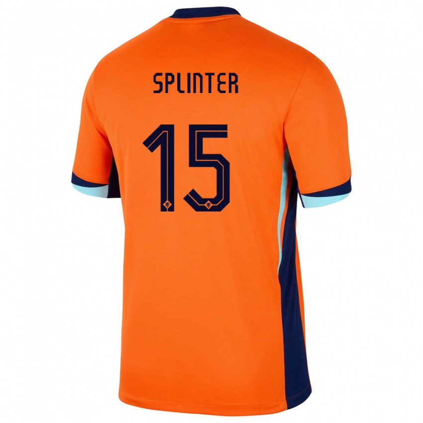 Homem Camisola Países Baixos Ilias Splinter #15 Laranja Principal 24-26 Camisa Brasil