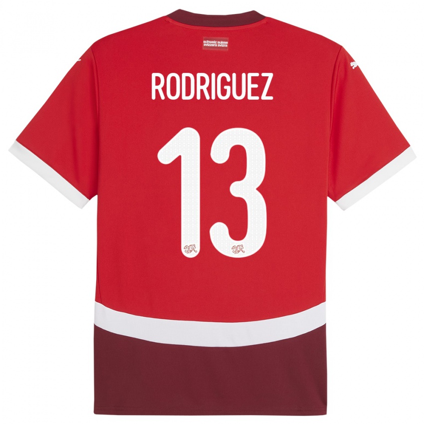 Homem Camisola Suiça Ricardo Rodriguez #13 Vermelho Principal 24-26 Camisa Brasil