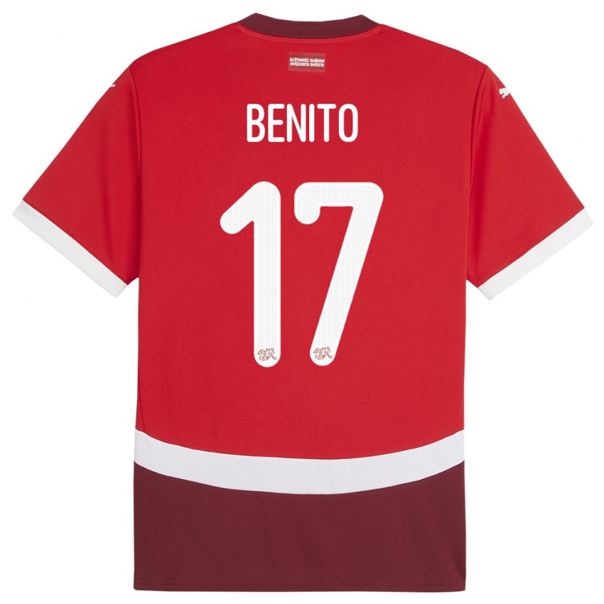 Homem Camisola Suiça Loris Benito #17 Vermelho Principal 24-26 Camisa Brasil