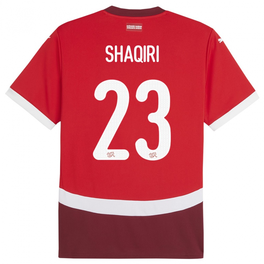Homem Camisola Suiça Xherdan Shaqiri #23 Vermelho Principal 24-26 Camisa Brasil