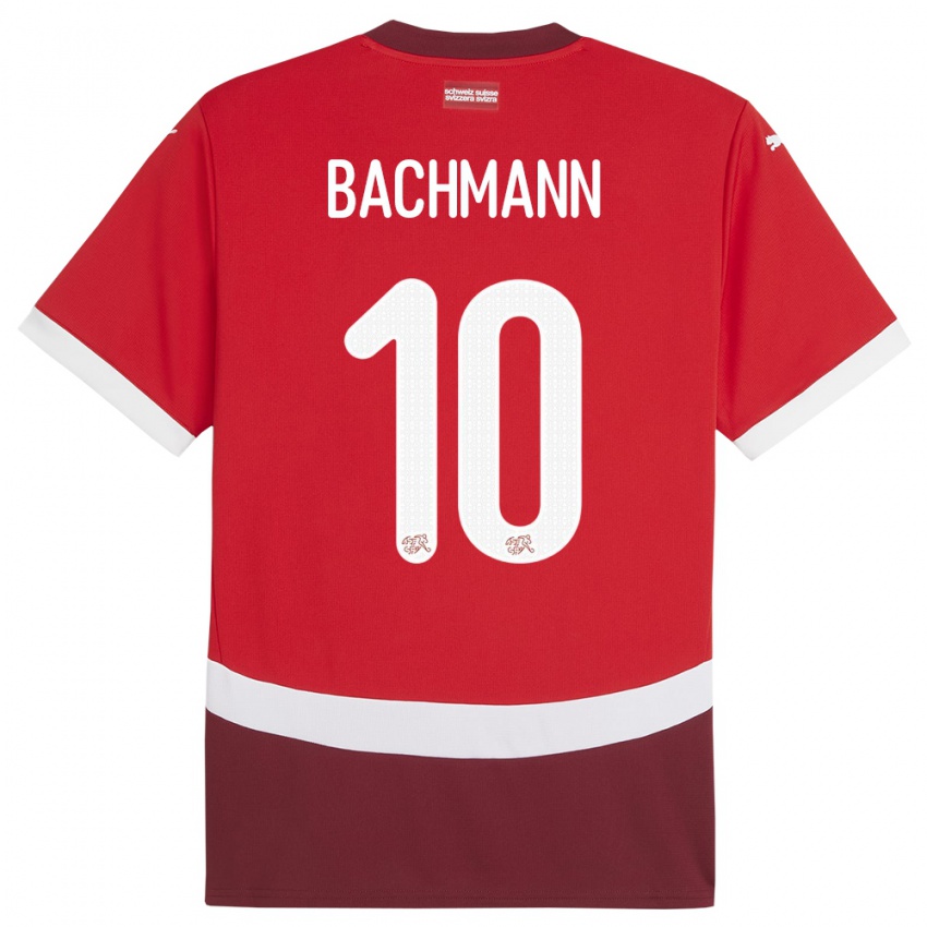 Homem Camisola Suiça Ramona Bachmann #10 Vermelho Principal 24-26 Camisa Brasil