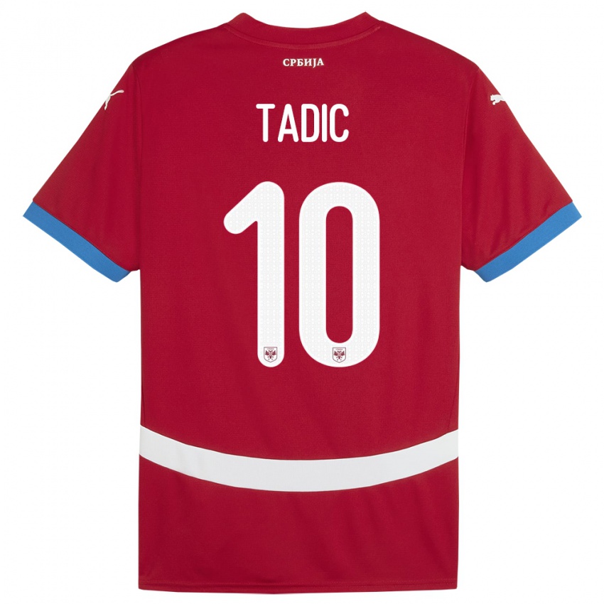Homem Camisola Sérvia Dusan Tadic #10 Vermelho Principal 24-26 Camisa Brasil