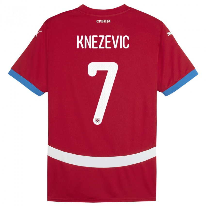 Homem Camisola Sérvia Nikola Knezevic #7 Vermelho Principal 24-26 Camisa Brasil