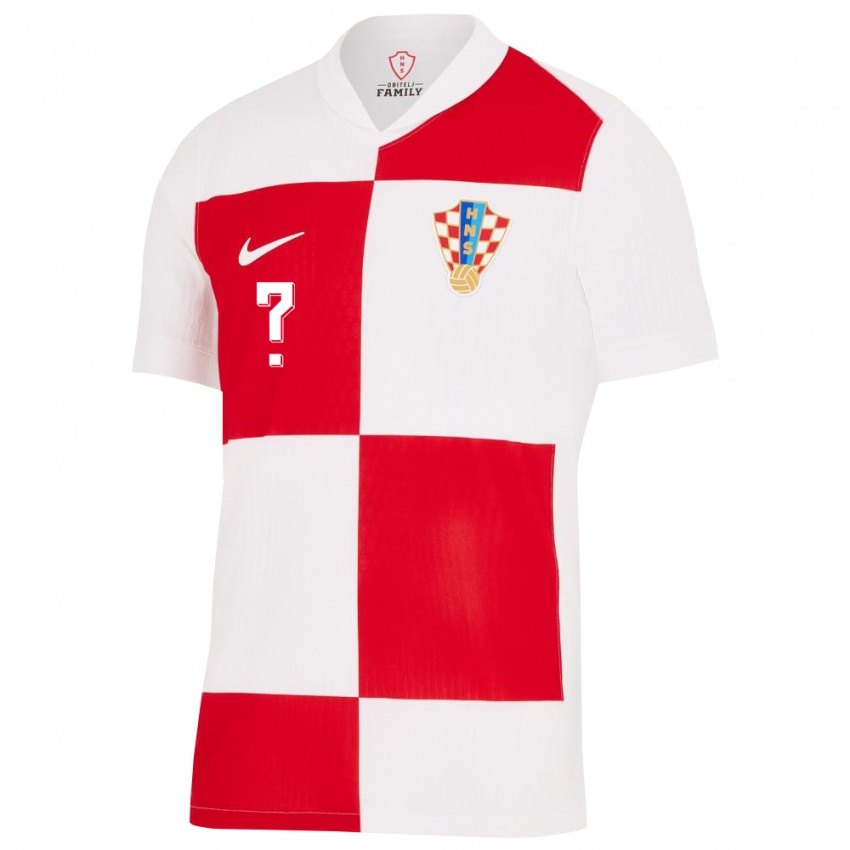 Homem Camisola Croácia Seu Nome #0 Branco Vermelho Principal 24-26 Camisa Brasil