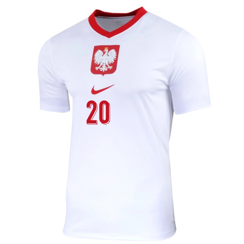 Homem Camisola Polónia Nikola Karczewska #20 Branco Principal 24-26 Camisa Brasil