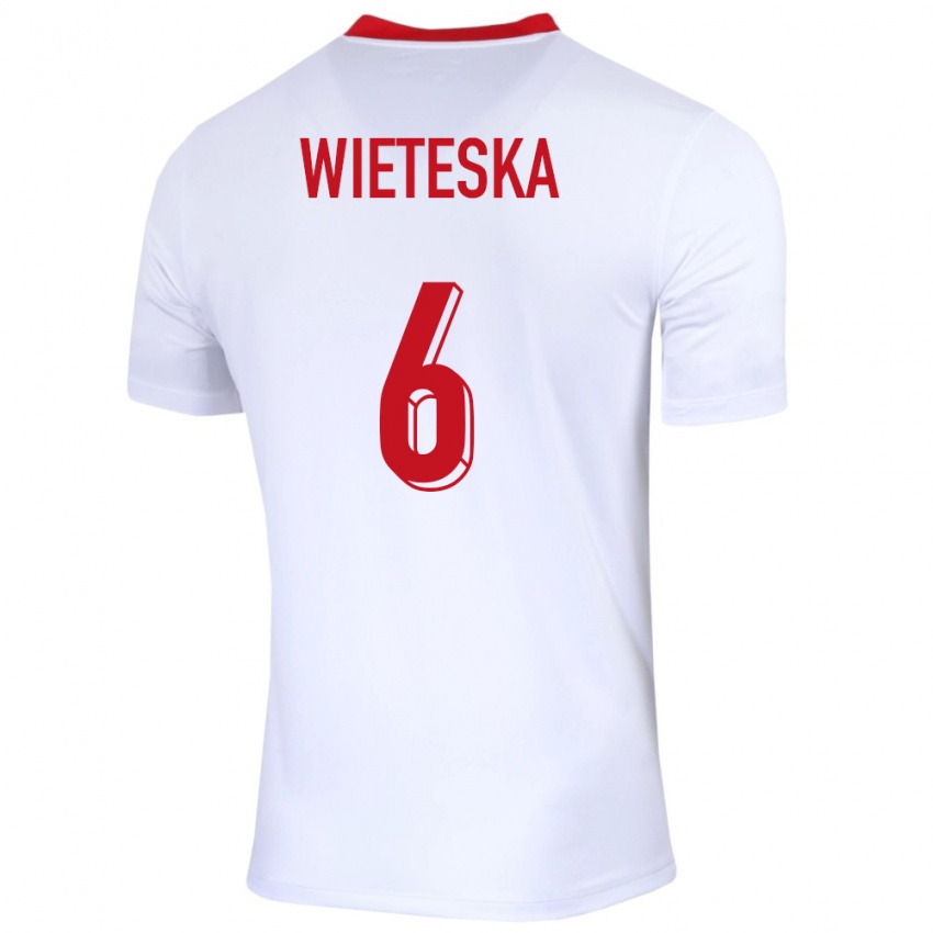 Homem Camisola Polónia Mateusz Wieteska #6 Branco Principal 24-26 Camisa Brasil