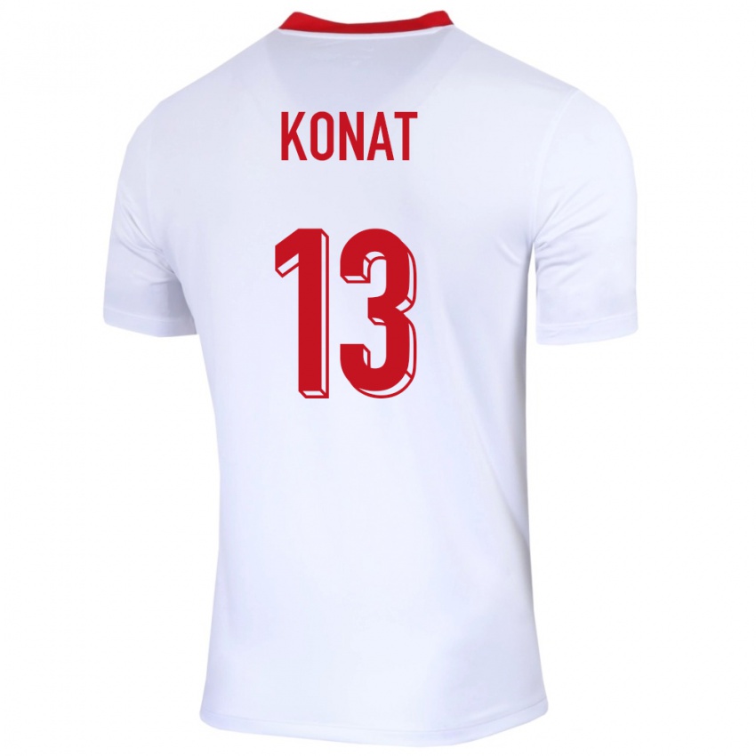 Homem Camisola Polónia Katarzyna Konat #13 Branco Principal 24-26 Camisa Brasil