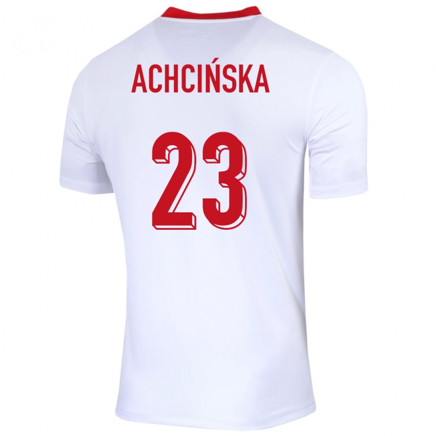 Homem Camisola Polónia Adriana Achcinska #23 Branco Principal 24-26 Camisa Brasil