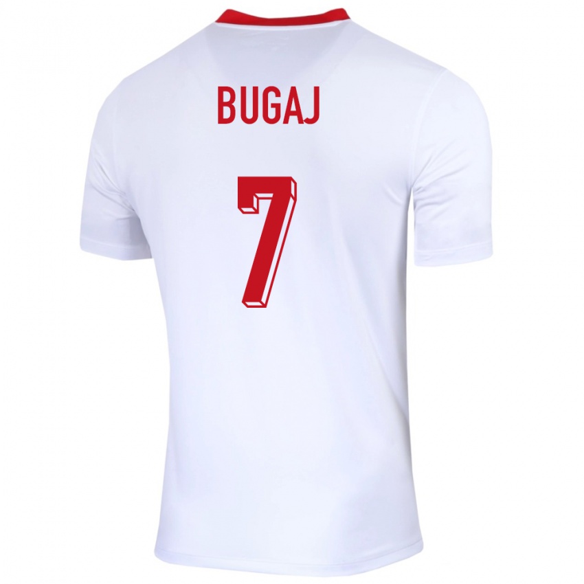 Homem Camisola Polónia Dawid Bugaj #7 Branco Principal 24-26 Camisa Brasil