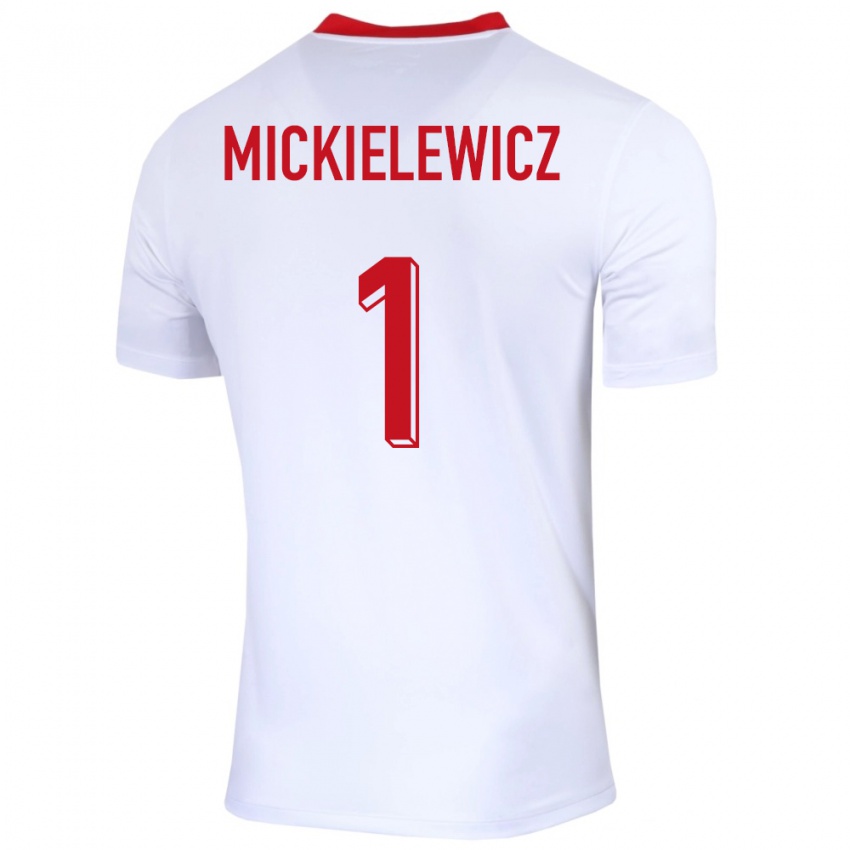 Homem Camisola Polónia Aleksander Mickielewicz #1 Branco Principal 24-26 Camisa Brasil