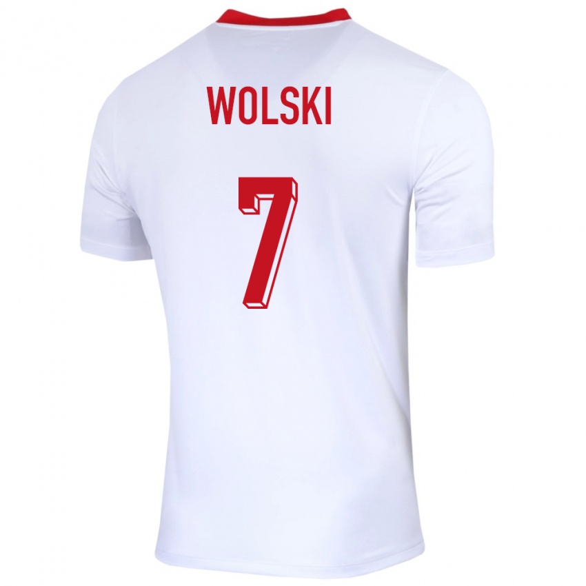 Homem Camisola Polónia Filip Wolski #7 Branco Principal 24-26 Camisa Brasil