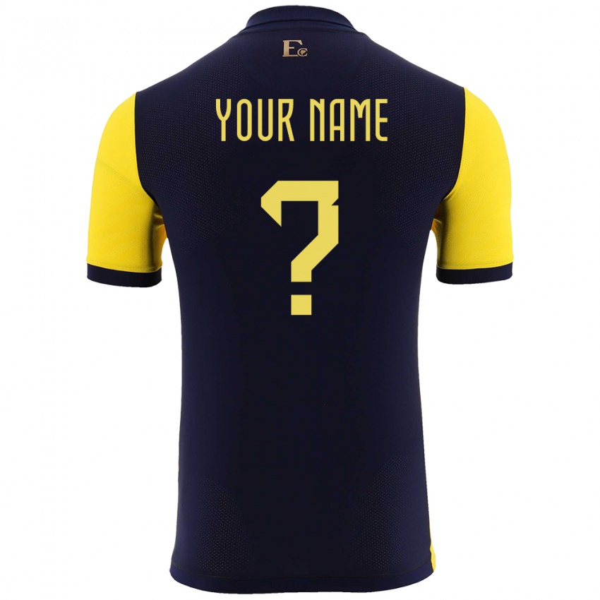 Homem Camisola Equador Seu Nome #0 Amarelo Principal 24-26 Camisa Brasil