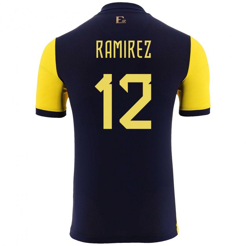 Homem Camisola Equador Moises Ramirez #12 Amarelo Principal 24-26 Camisa Brasil