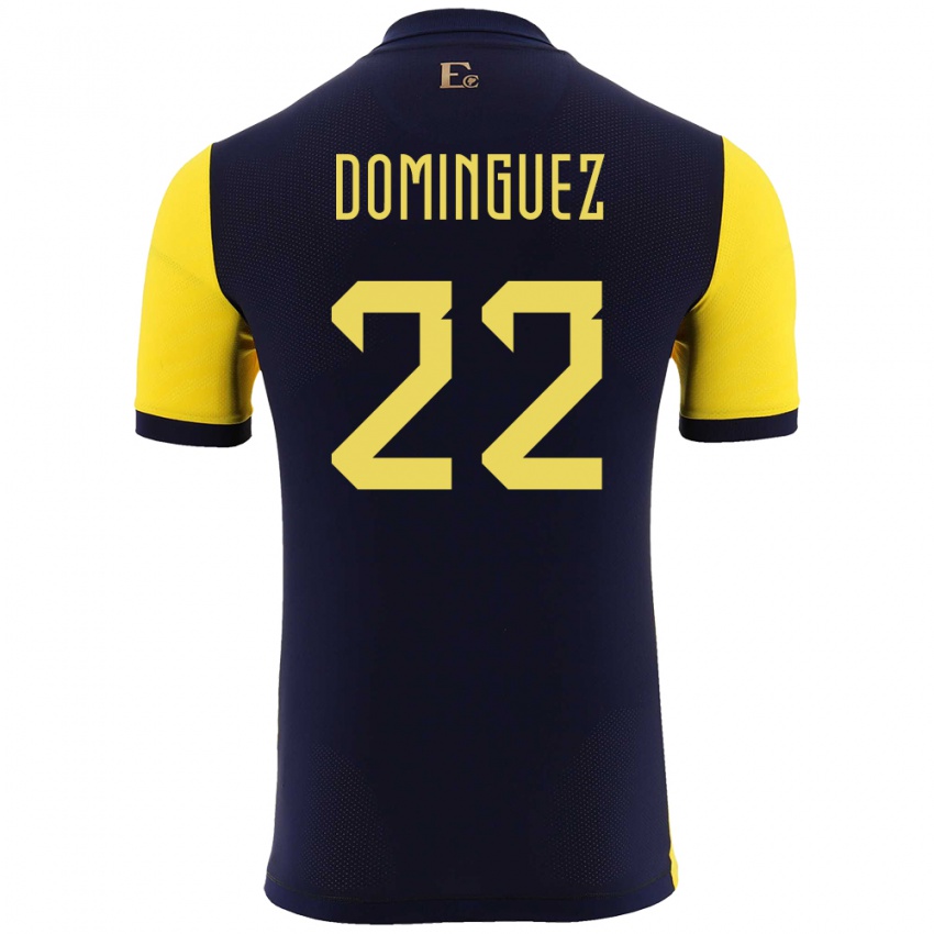 Homem Camisola Equador Alexander Dominguez #22 Amarelo Principal 24-26 Camisa Brasil