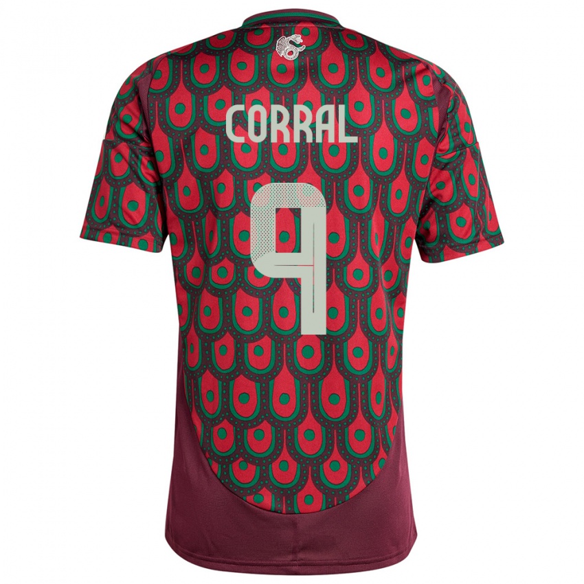 Homem Camisola México Charlyn Corral #9 Marrom Principal 24-26 Camisa Brasil