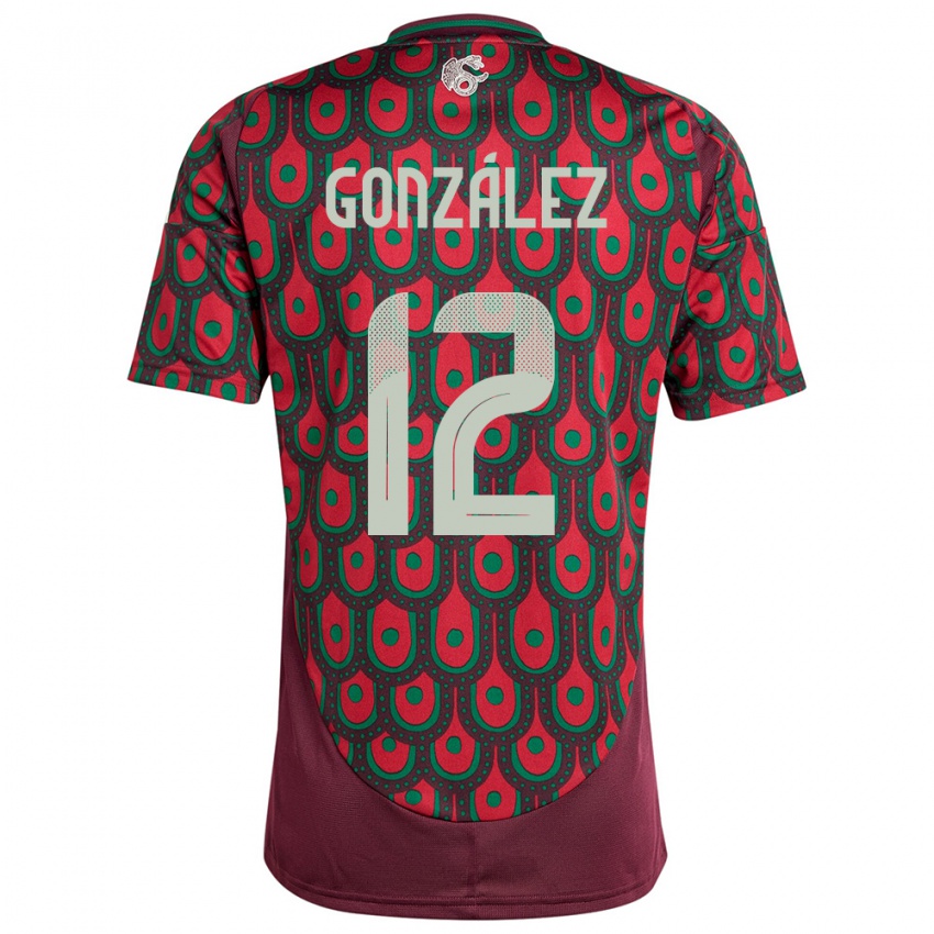 Homem Camisola México Itzel Gonzalez #12 Marrom Principal 24-26 Camisa Brasil