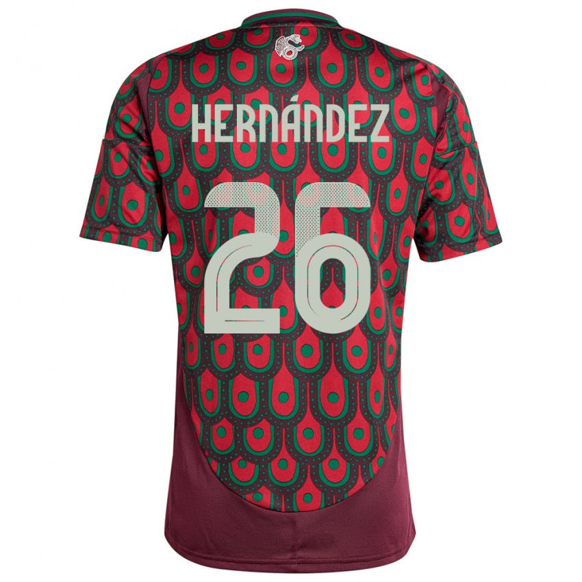 Homem Camisola México Nicolette Hernandez #26 Marrom Principal 24-26 Camisa Brasil