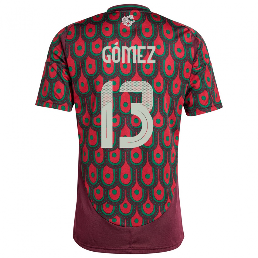 Homem Camisola México Diego Gomez #13 Marrom Principal 24-26 Camisa Brasil