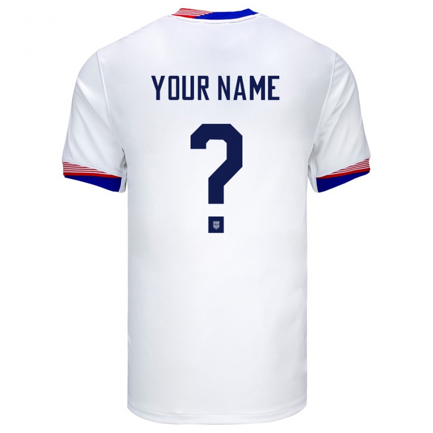 Homem Camisola Estados Unidos Seu Nome #0 Branco Principal 24-26 Camisa Brasil