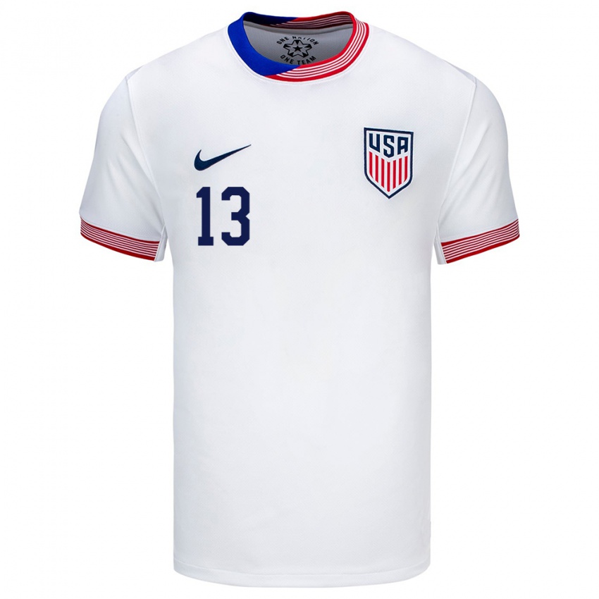 Homem Camisola Estados Unidos Alyssa Thompson #13 Branco Principal 24-26 Camisa Brasil