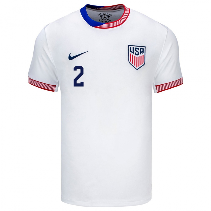 Homem Camisola Estados Unidos Cameron Carter-Vickers #2 Branco Principal 24-26 Camisa Brasil