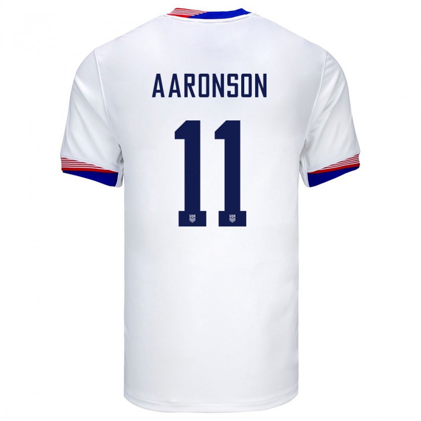 Homem Camisola Estados Unidos Brenden Aaronson #11 Branco Principal 24-26 Camisa Brasil