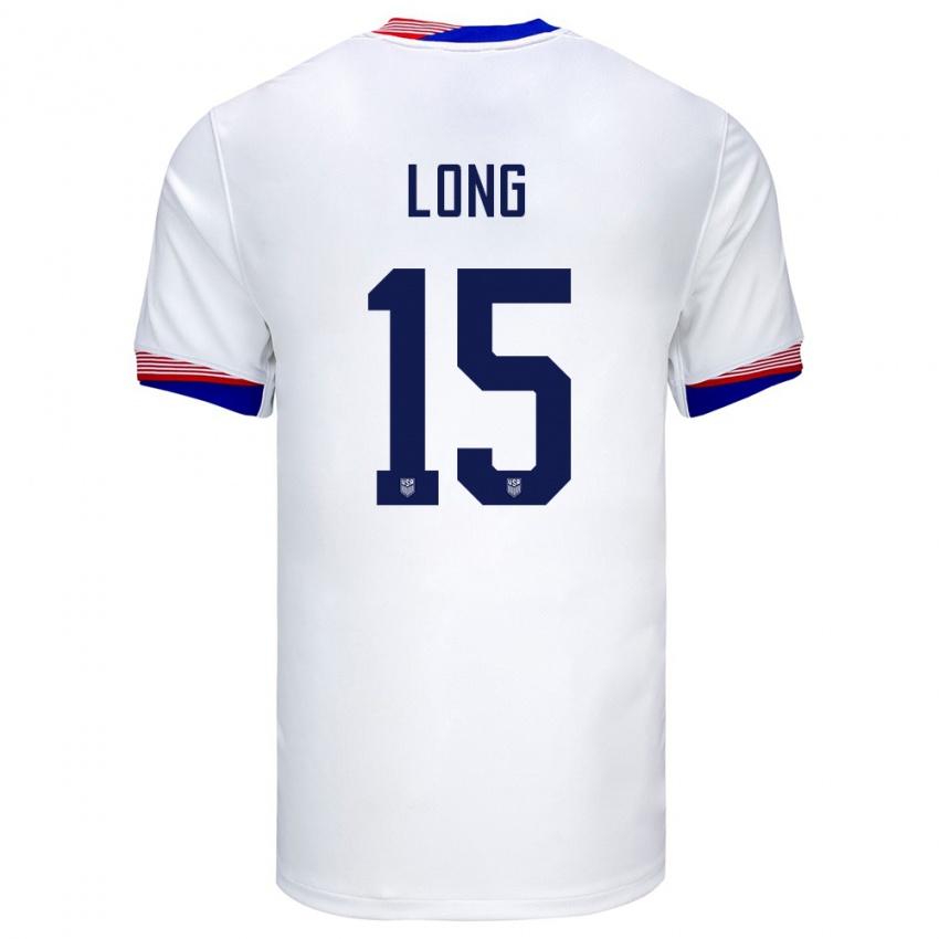 Homem Camisola Estados Unidos Aaron Long #15 Branco Principal 24-26 Camisa Brasil