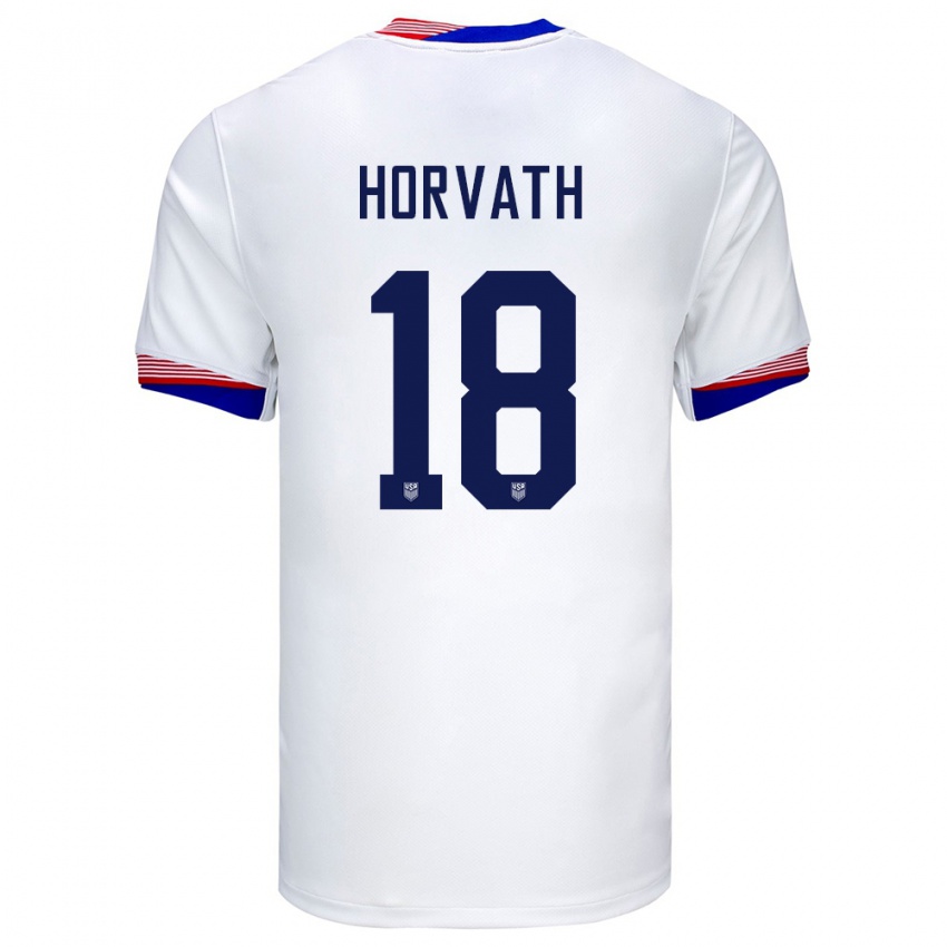 Homem Camisola Estados Unidos Ethan Horvath #18 Branco Principal 24-26 Camisa Brasil