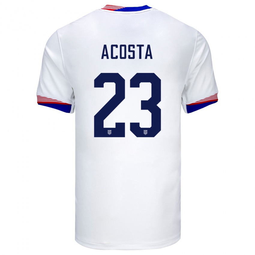 Homem Camisola Estados Unidos Kellyn Acosta #23 Branco Principal 24-26 Camisa Brasil